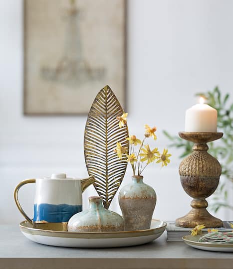 Hello Honey® Distressed Finish Brown & White Terracotta Vase Set